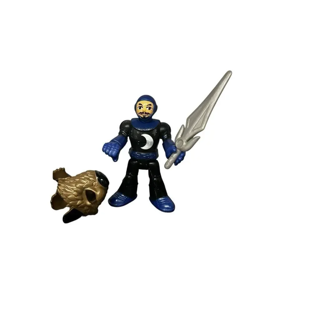 Fisher Price Imaginext Blue Black Knight & Green Neon Wizard Action Figures - Picture 3 of 9